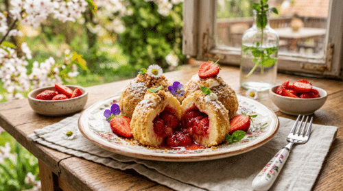 Jarní tvarohové knedlíky s bohatou náplní z čerstvých jahod připravené během půl hodiny