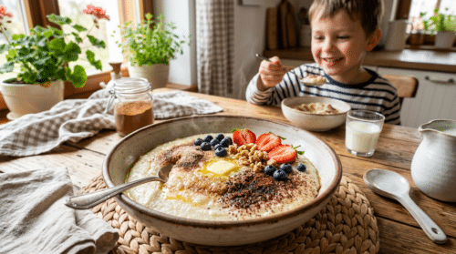 Moje krupicová kaše je připravená za 15 minut: děti si vždycky vezmou víc