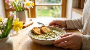 Tento klasický hrách s křupavým chlebem vám uchrání oběd